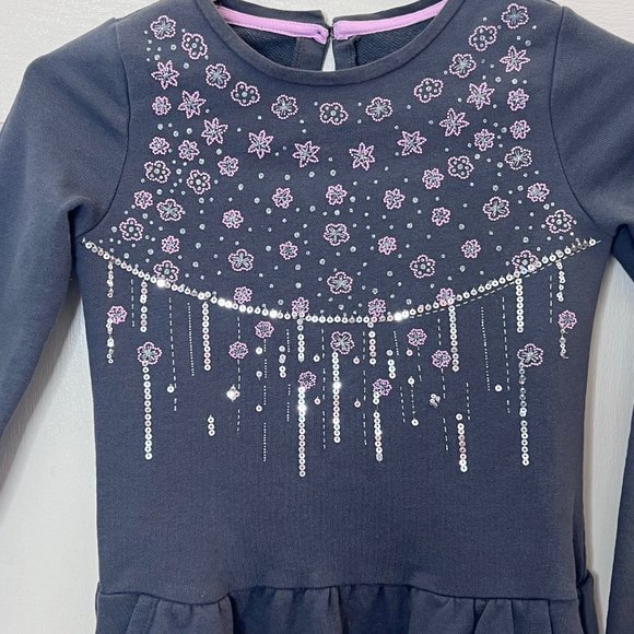Gymboree Grey Sequin Dress Medium - Picture 2 of 6